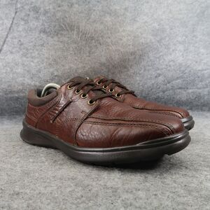 Clarks Shoes Men 8.5 Derby Oxford Leather Casual Comfort Lifestyle Brown Lace Up